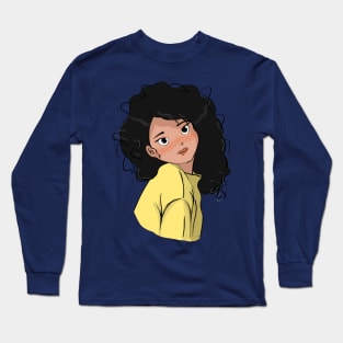 cute curly girl Long Sleeve T-Shirt